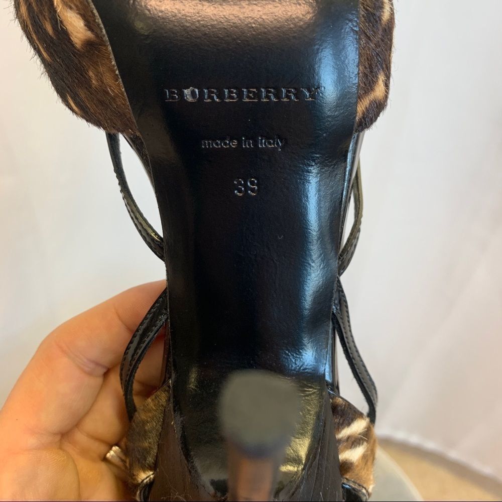 Burberry Prorsum leopard pony hair Animal Print T-Strap Sandals Platforms Sz 39 - Picture 12 of 13